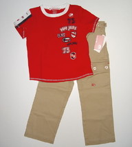 Eckored Khaki Cargo Pants &amp; Pepe London Red Shirt Girls Size 5 Ecko Red Pepe NWT - £17.74 GBP
