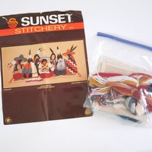 Sunset Stitchery Needlepoint Kit Powwow 2212 Native American Vintage 80s - £19.55 GBP