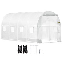 VEVOR Walk-in Tunnel Greenhouse, 15 x 7 x 7 ft Portable Plant Hot House w/ Galva - £101.79 GBP