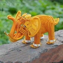 Handmade metal elephant statue gift, Wire art sculpture decor - £66.86 GBP
