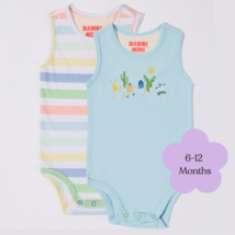 Bambi Mini Co. Supersinglet Bodysuit 6-12 Months Crystal Blue and Stripe... - £66.34 GBP