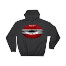 Lips Austrian Flag : Gift Hoodie Austria Expat Country For Her Woman Feminine Wo - £28.30 GBP