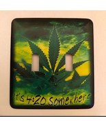 It&#39;s 4;20 Somewhere Marijuana Metal Light Switch Plate Rock&amp;roll Double ... - £7.58 GBP