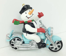American Greetings Snowman Motorcycle Ornament 2006 High Gear Holiday Bike - $19.68