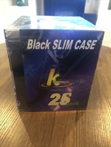 Black Slim CD/DVD Cases - Pack of 25 With Clear Plastic Cover - New and ... - $10.89