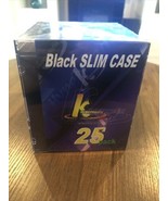 Black Slim CD/DVD Cases - Pack of 25 With Clear Plastic Cover - New and ... - $207.32 MXN