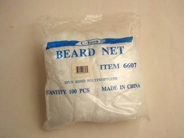 100 White C-Kure Spun Bond Polypropylene Beard Nets Disposable Food Service - £5.29 GBP