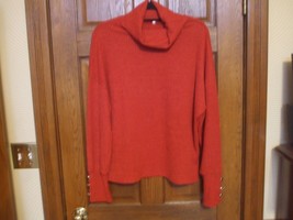 Unbranded Drop Shoulder Light Red Ribbed Cotton Knit Cowl Neck Sweater -... - $14.84