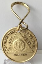 3 Year AA Medallion Keychain Alcoholics Anonymous Key Tag Chip Serenity ... - $3.49