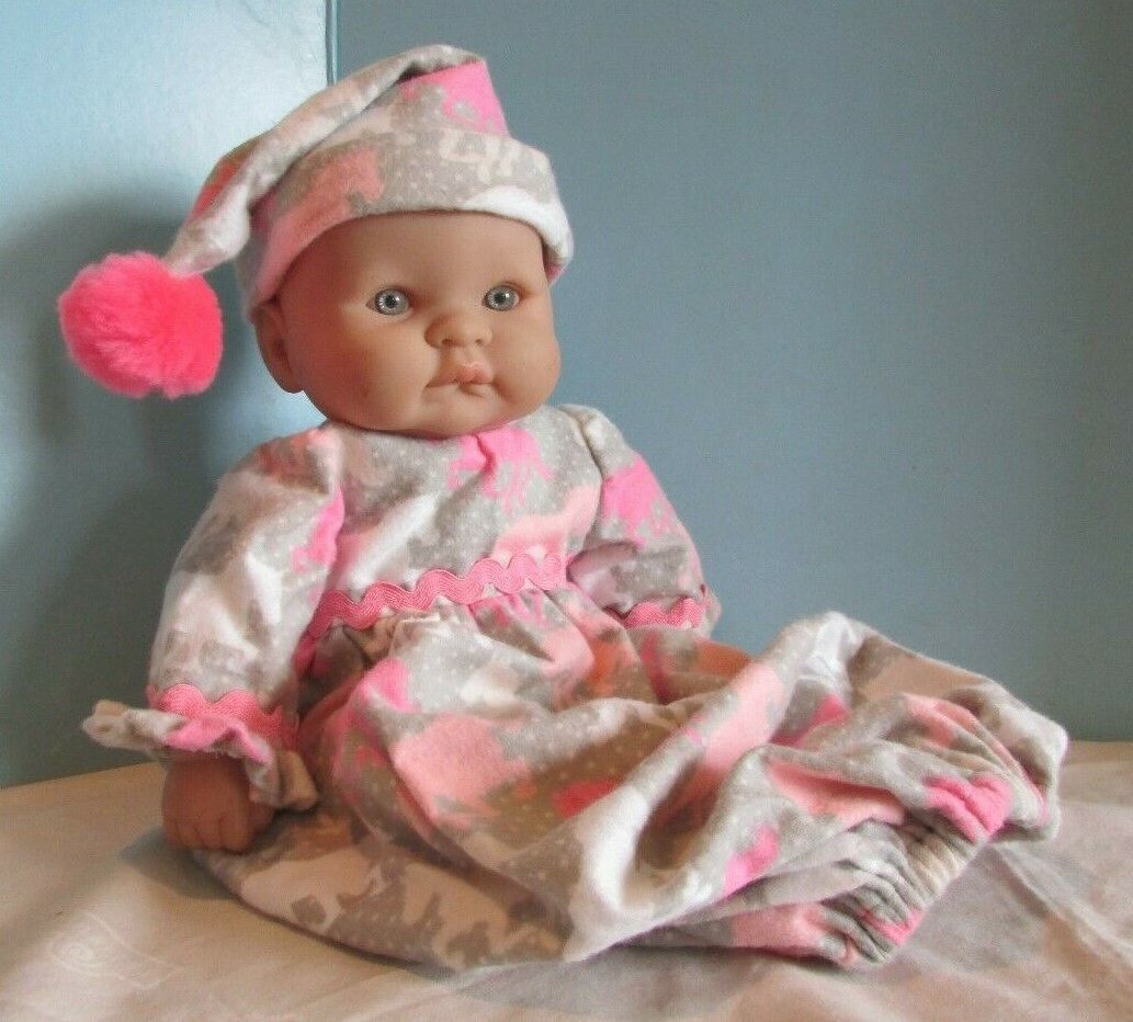handmade doll clothes14-16" p horse nightgown/cap berenguer/american bitty baby - $19.80