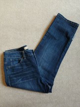 Nine West Vintage America Boho Crop Jeans Womens Size 10 Blue Dark Wash Whiskers - £18.99 GBP