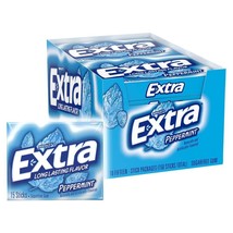 Extra Gum Peppermint Chewing Gum, 15 Pieces (Pack of 10) - $19.00