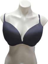 Victoria Secret Bra 38 DD Very Sexy Push Up Underwire Navy Blue Gold VTG... - $29.69