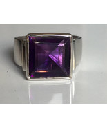 A beautiful natural 12.32 carat  african amethyst men ring in 925 sterling solid - £234.54 GBP