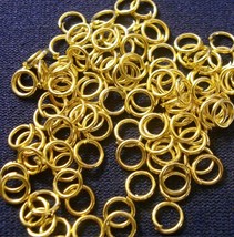 5mm Gold plated round 20 gauge open jump rings attach charms 100 pcs fpj026 - £1.50 GBP