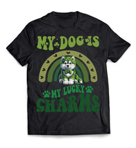 My Dog Is My Lucky Charm Siberian Husky T-shirt Shamrock St Patrick&#39;s Da... - £14.20 GBP+