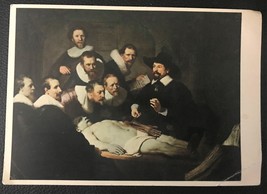  Rembrandt van Rijn The Anatomy Lesson of Dr. Deijman Art Postcard 1950 - $3.55