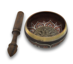 Zeckos Colored Brass Tibetan Meditation Singing Bowl With Wooden Mallet - $29.61