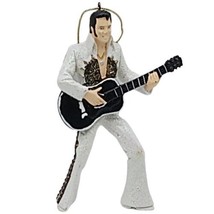 Elvis Presley EPE Christmas Tree Ornament Guitar Hanging Sparkly White READ* - £7.43 GBP