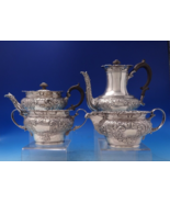 Robert Hendery Canadian Sterling Silver Tea Set 4pc Chased with Ebony  (... - €2.530,64 EUR