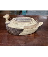 Vintage Duck Bird Wicker Basket With Lid - 6.5x14.5” - $19.79