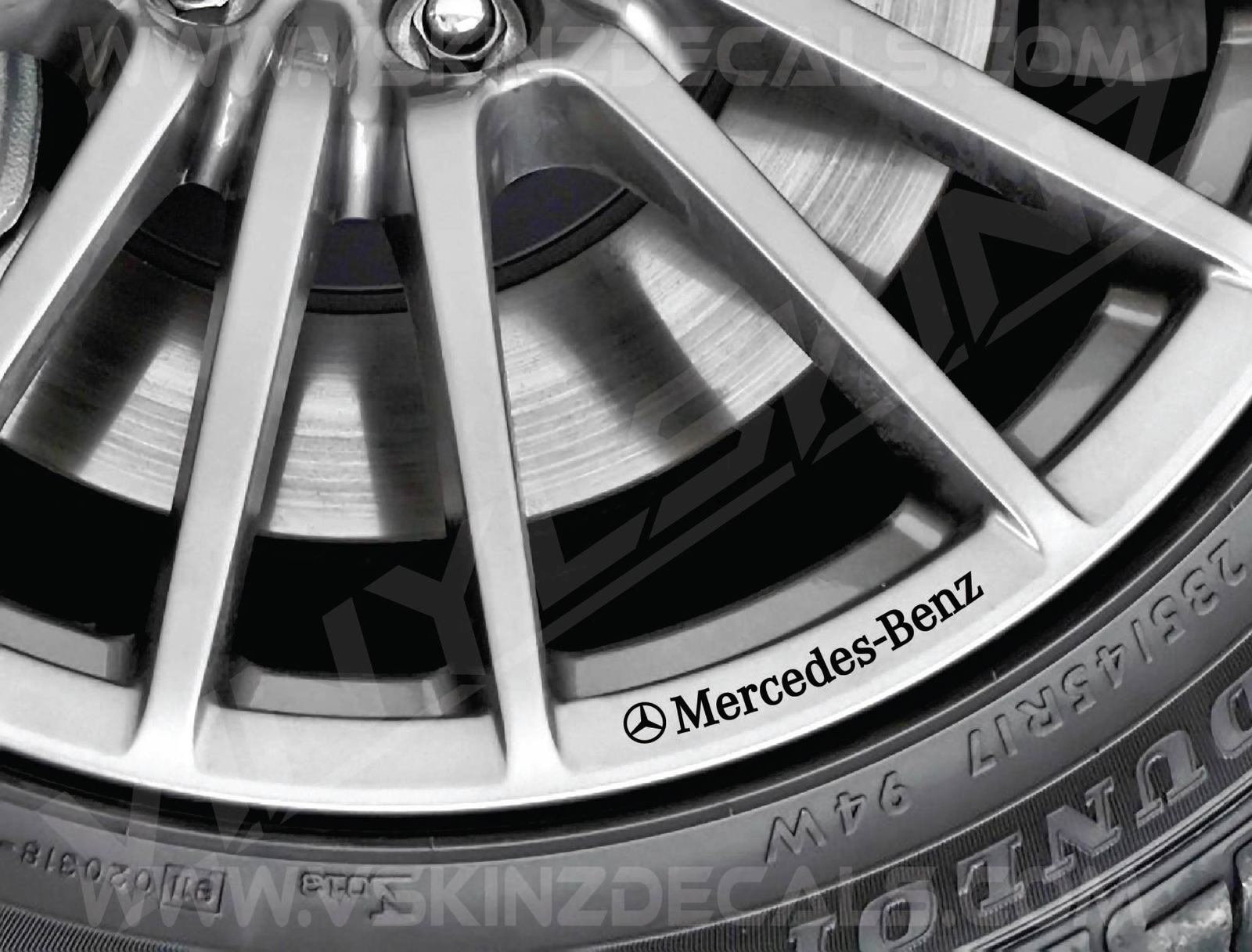 Mercedes Benz Logo Wheel Rim Decals Kit Stickers Premium Quality 5 Colors AMG GT