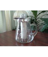 Vintage chillit glass pitcher with lid by Gilley inc. Roman soldier design  - $54.45