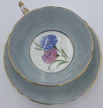 Paragon Tea Cup &amp; Saucer Blue Hydrangea Pink Cup Vintage - $247.50
