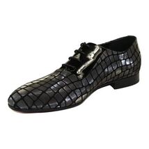 Men's GENIO Suede Croc Red Leather Sole Shoes Turkey 120371142 Metallic Silver image 3