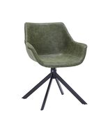 LeisureMod Dining Chair Upholstered in Leather 360-Degree Swivel Armchai... - $304.58 CAD+