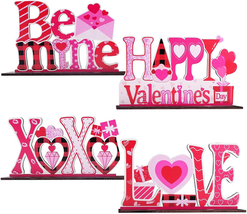Valentines Day Decor Love Tabletop Centerpiece Signs, 4Pcs Valentines Da... - $17.65