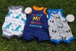Baby Boy Clothes Lot Newborn One Piece, Jumper, Jump Suit NEW TAGS - £11.87 GBP