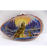 HOWLING WOLVES &amp; CUB Wildlife Art Laminated on Wood AR Alligator Farm 8x... - $20.90