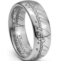 Lord of Rings Ring Silver Tungsten One Magic King Queen Men Women Band - £38.65 GBP