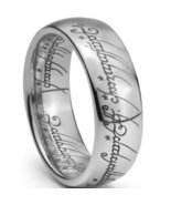 Lord of Rings Ring Silver Tungsten One Magic King Queen Men Women Band - £38.10 GBP