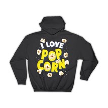 I love Popcorn : Gift Hoodie Retro Vintage Pop Art Food Movies Cinema Theater - £28.85 GBP