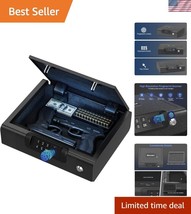 Enhanced Security Biometric Pistol Safe – Key &amp; PIN Unlock with USB Char... - $2,521.87 MXN