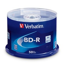 Verbatim BD-R 25GB 16X Blu-ray Recordable Media Disc - 50 Pack Spindle -... - £59.06 GBP