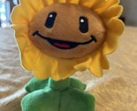 Plants Vs Zombies Sunflower 6&quot; Plush Soft Jazwares 2014 Electronic Arts ... - $34.60