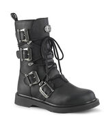 SALE DEMONIA BOLT-265 Combat Biker Black Buckles Lace Up Calf Mens Ankle... - $1,261.23 MXN