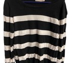 Faded Glory Girls Size L Sweater Striped Knit Long Sleeved Black White - $8.91