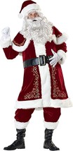 EOZY Santa Claus Costume for Men 9 Pcs Deluxe Santa Outfits Adult Xmas Santa Sui - £44.02 GBP