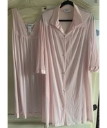 1970&#39;s Vanity Fair Sleeveless Nightgown &amp; Robe Set Blush Pink Size M  Ny... - $40.00