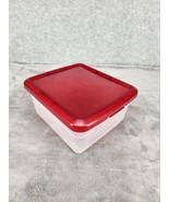 The Container Store Square Snack Storage Container With Red Lid Plastic ... - £8.18 GBP