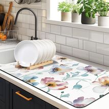 Edeesky Dish Drying Mat Leather Diatomite Kitchen Counter 12x20 Large - $220.70 MXN