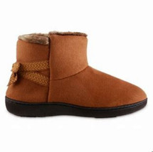 Isotoner Slippers Nelly Boot Womens Large 8.5-9 Memory Foam Microsuede Brown Com - £11.87 GBP