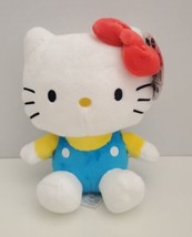 Brand New Sanrio Classic Hello Kitty Blue Denim Red Bow Plush Toy 8" 2023 Nwt - $14.35