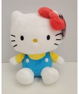 BRAND NEW SANRIO CLASSIC HELLO KITTY BLUE DENIM RED BOW PLUSH TOY  8&quot; 20... - $14.35