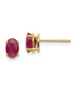 14k 6x4 Oval July/Ruby Post Earrings XBE19 - €357,08 EUR 14k 6x4 Oval July/Ruby Post Earrings XBE19 - €357,08 EUR