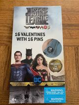 Justice League Valentines Day Cards 16 Count 16 Pins - $19.68